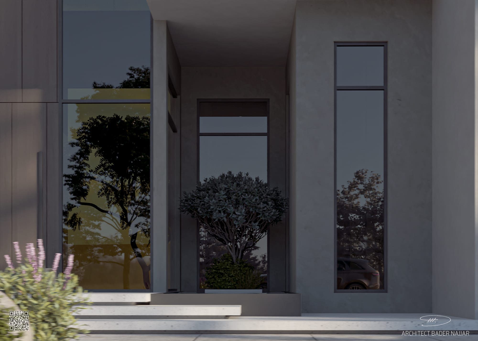 Morning light in a villa courtyard designed by Vectra